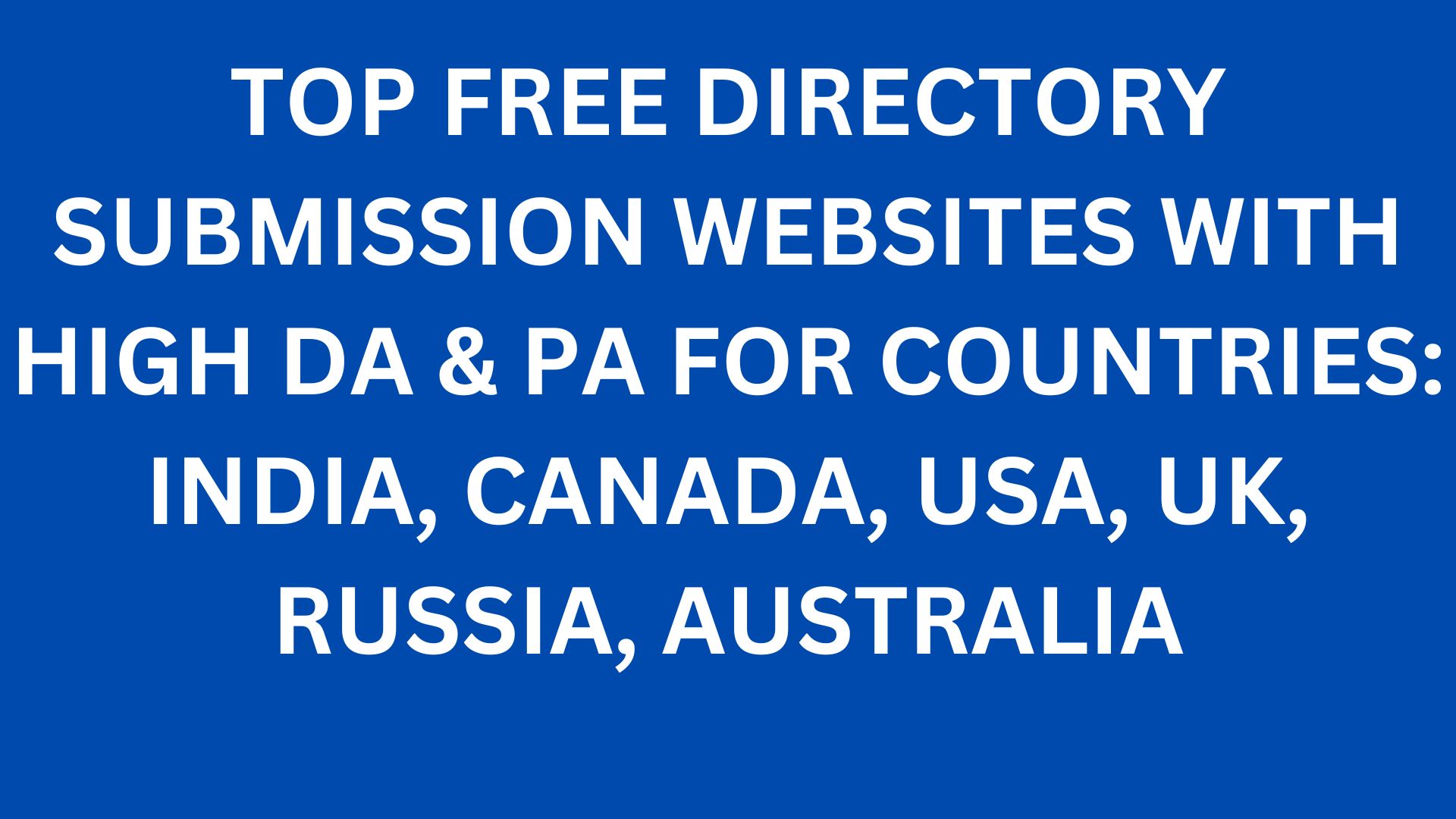 Top 10 directory submission websites